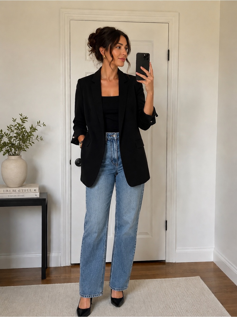 Zara Black Single-Breasted Blazer